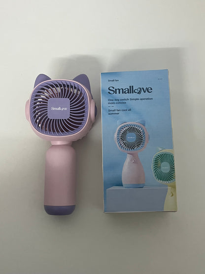 [Smallove Electric fans]——Smallove Cute Cat Handheld Fan - Portable USB Rechargeable Fan for Students & On-the-Go Cooling