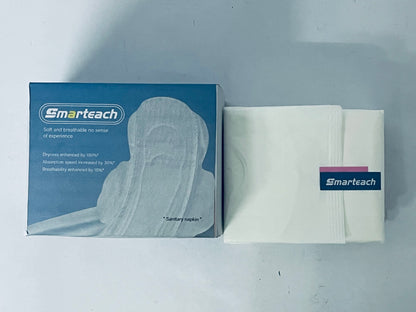 Smarteach Regular Cotton Menstrual Pads, 10 Pack Ultra Thin Pads with Wings, Hypoallergenic Sanitary Napkins with Organic Cotton Topsheet, Compostable Wrappers, Toxin Free, Fragrance Free