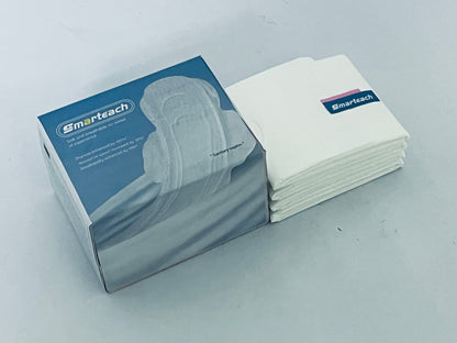 Smarteach Regular Cotton Menstrual Pads, 10 Pack Ultra Thin Pads with Wings, Hypoallergenic Sanitary Napkins with Organic Cotton Topsheet, Compostable Wrappers, Toxin Free, Fragrance Free