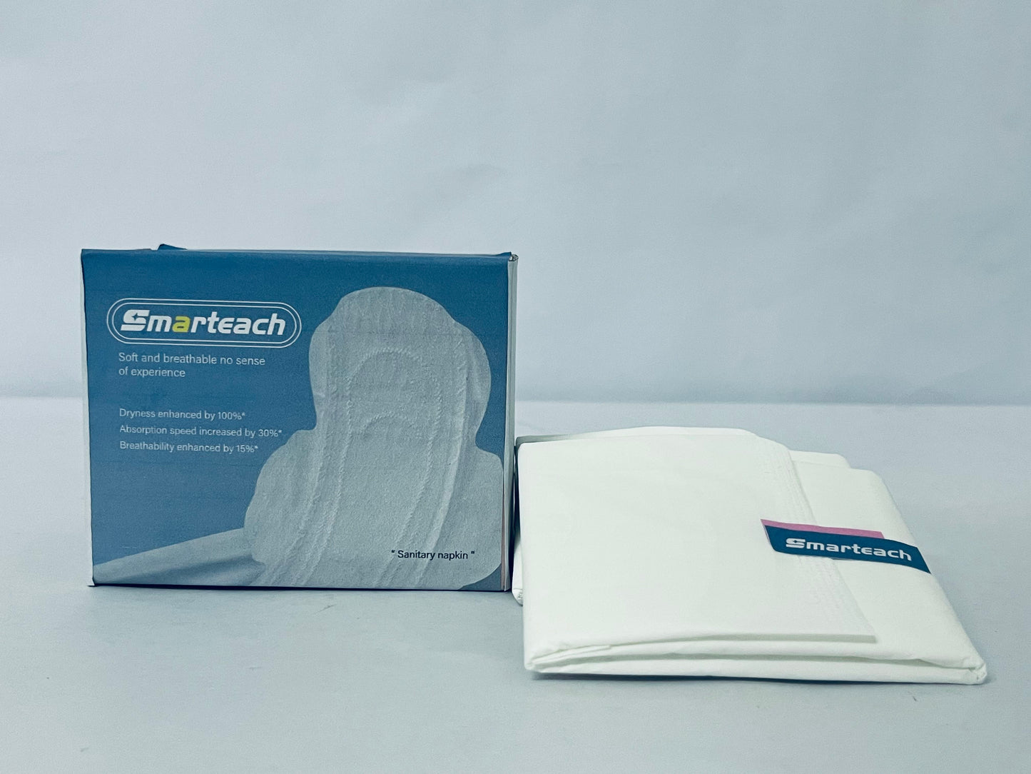 Smarteach Regular Cotton Menstrual Pads, 10 Pack Ultra Thin Pads with Wings, Hypoallergenic Sanitary Napkins with Organic Cotton Topsheet, Compostable Wrappers, Toxin Free, Fragrance Free