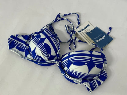 Smartiger Bras Blue and White Geometric Print Bikini Top: A Dual Interpretation of Swimwear Fashion and Comfort