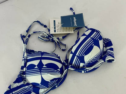 Smartiger Bras Blue and White Geometric Print Bikini Top: A Dual Interpretation of Swimwear Fashion and Comfort