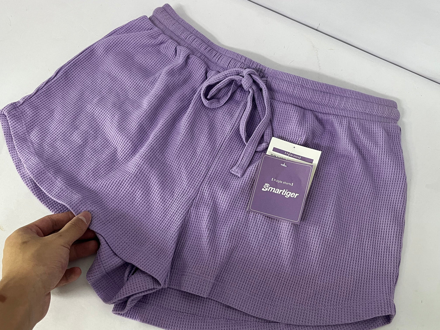 Smartiger Pants Waffle Knit Purple Casual Shorts: The Perfect Blend of Comfort and Style