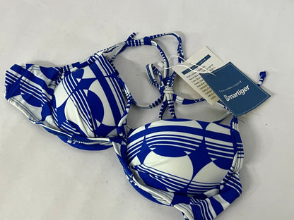 Smartiger Bras Blue and White Geometric Print Bikini Top: A Dual Interpretation of Swimwear Fashion and Comfort