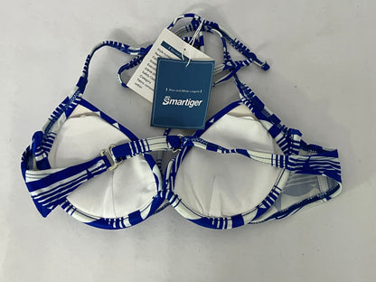 Smartiger Bras Blue and White Geometric Print Bikini Top: A Dual Interpretation of Swimwear Fashion and Comfort