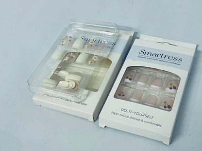 Smartress Fake Nails, Medium Length Press on Nails,Full Cover False Nails Kits for Women Girls