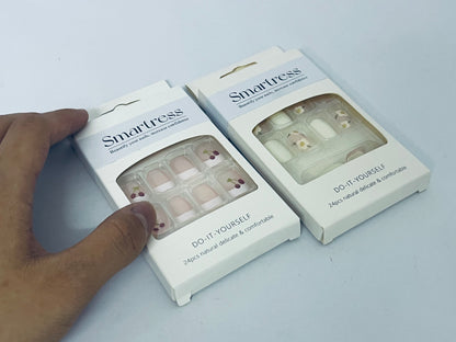 Smartress Fake Nails, Medium Length Press on Nails,Full Cover False Nails Kits for Women Girls