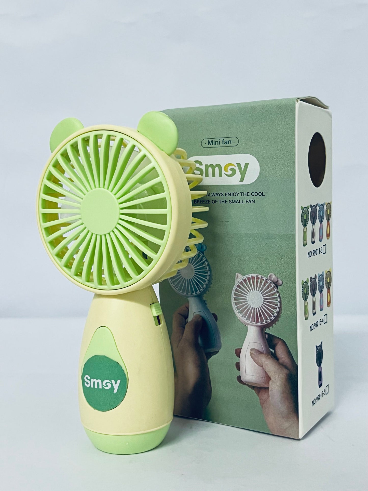 Smoy Portable Mini Fan One Button Control Cartoon Style USB Charging Portable Fan for Home, Office, Travel