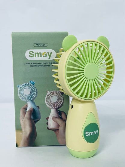 Smoy Portable Mini Fan One Button Control Cartoon Style USB Charging Portable Fan for Home, Office, Travel