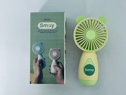 Smoy Portable Mini Fan One Button Control Cartoon Style USB Charging Portable Fan for Home, Office, Travel