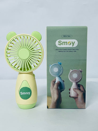 Smoy Portable Mini Fan One Button Control Cartoon Style USB Charging Portable Fan for Home, Office, Travel