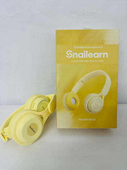 Snailearn Upgraded Hybrid Noise Cancelling Headphones with Transparent Modes Wireless Bluetooth with Mic Deep Bass Soft-Earpads Hi-Fi Audio Comfortable Fit Long Playtime for Home Office Travel Over Ear Yellow