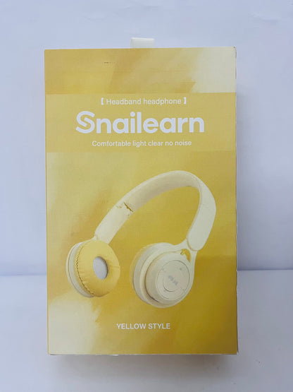 Snailearn Upgraded Hybrid Noise Cancelling Headphones with Transparent Modes Wireless Bluetooth with Mic Deep Bass Soft-Earpads Hi-Fi Audio Comfortable Fit Long Playtime for Home Office Travel Over Ear Yellow