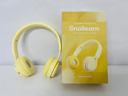 Snailearn Upgraded Hybrid Noise Cancelling Headphones with Transparent Modes Wireless Bluetooth with Mic Deep Bass Soft-Earpads Hi-Fi Audio Comfortable Fit Long Playtime for Home Office Travel Over Ear Yellow