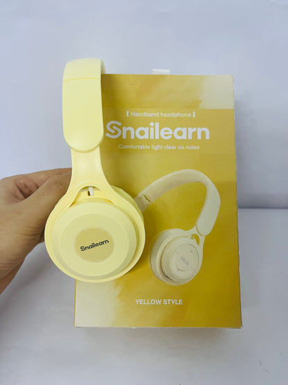 Snailearn Upgraded Hybrid Noise Cancelling Headphones with Transparent Modes Wireless Bluetooth with Mic Deep Bass Soft-Earpads Hi-Fi Audio Comfortable Fit Long Playtime for Home Office Travel Over Ear Yellow