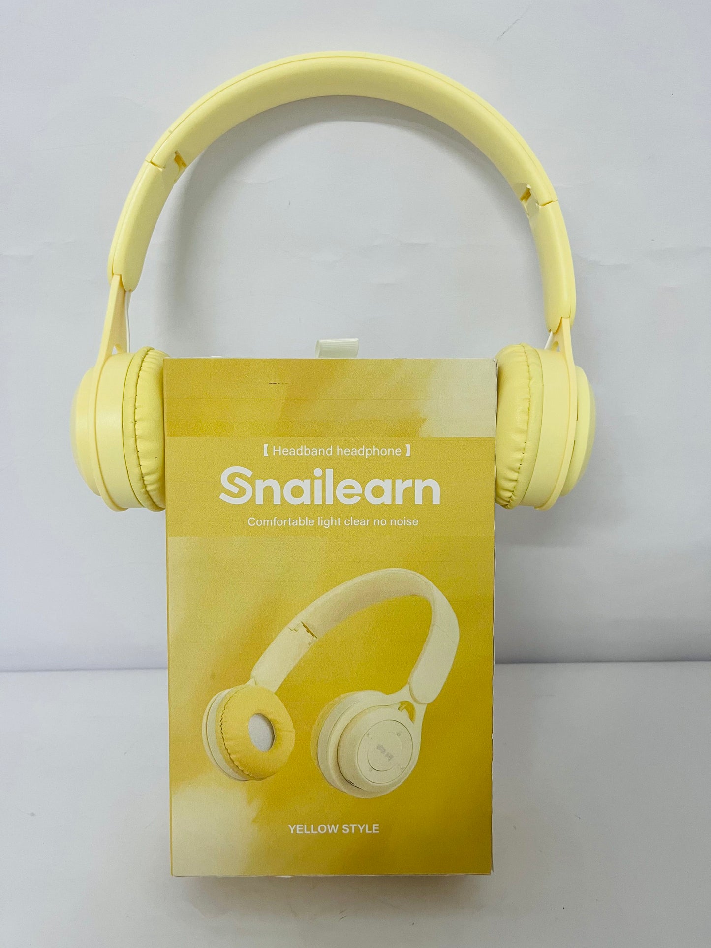 Snailearn Upgraded Hybrid Noise Cancelling Headphones with Transparent Modes Wireless Bluetooth with Mic Deep Bass Soft-Earpads Hi-Fi Audio Comfortable Fit Long Playtime for Home Office Travel Over Ear Yellow