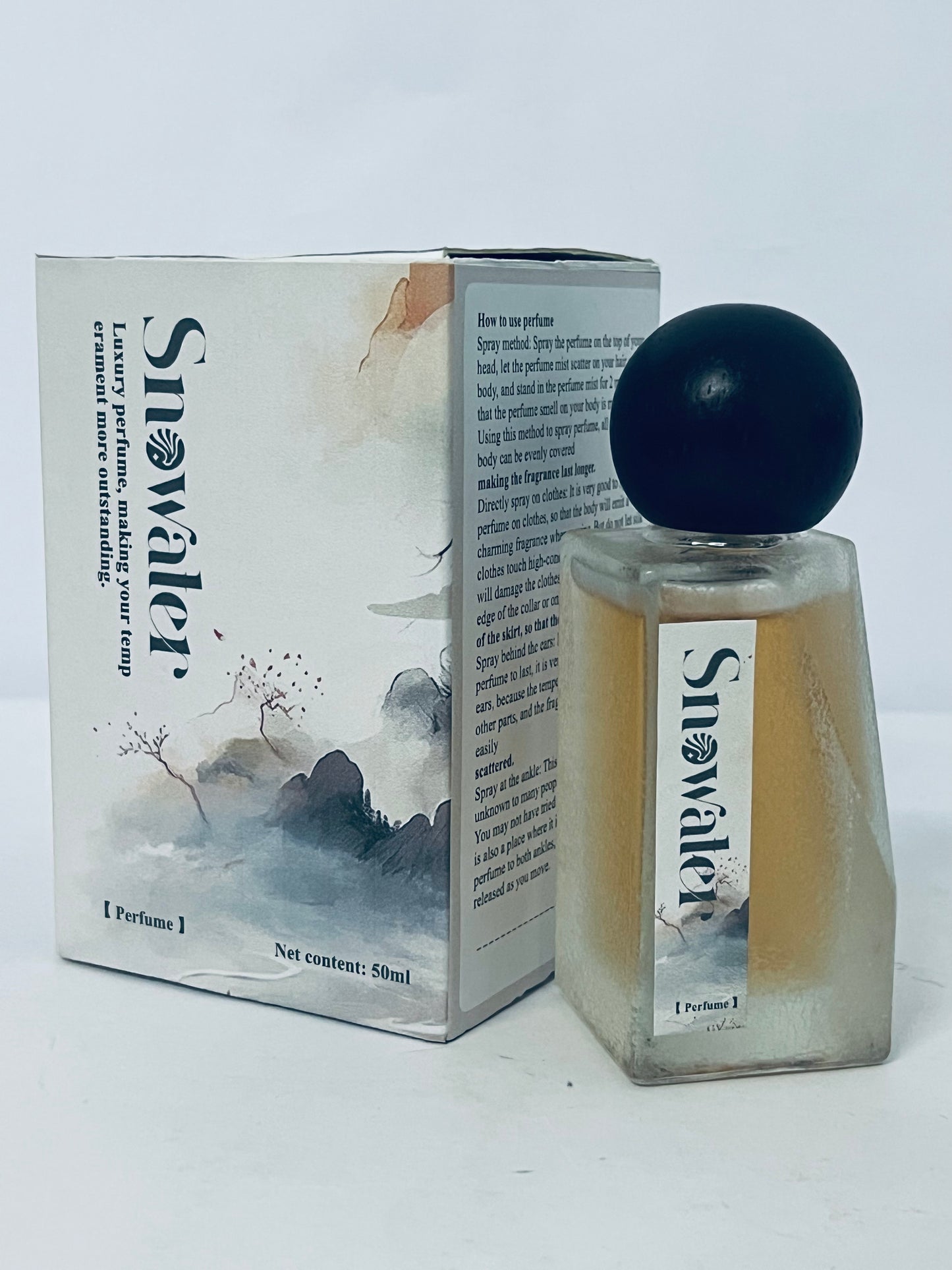 Snowater Eau de Parfum - 50ml Oriental-Inspired Fragrance, Artistic Frosted Glass Bottle, Long-Lasting Scent