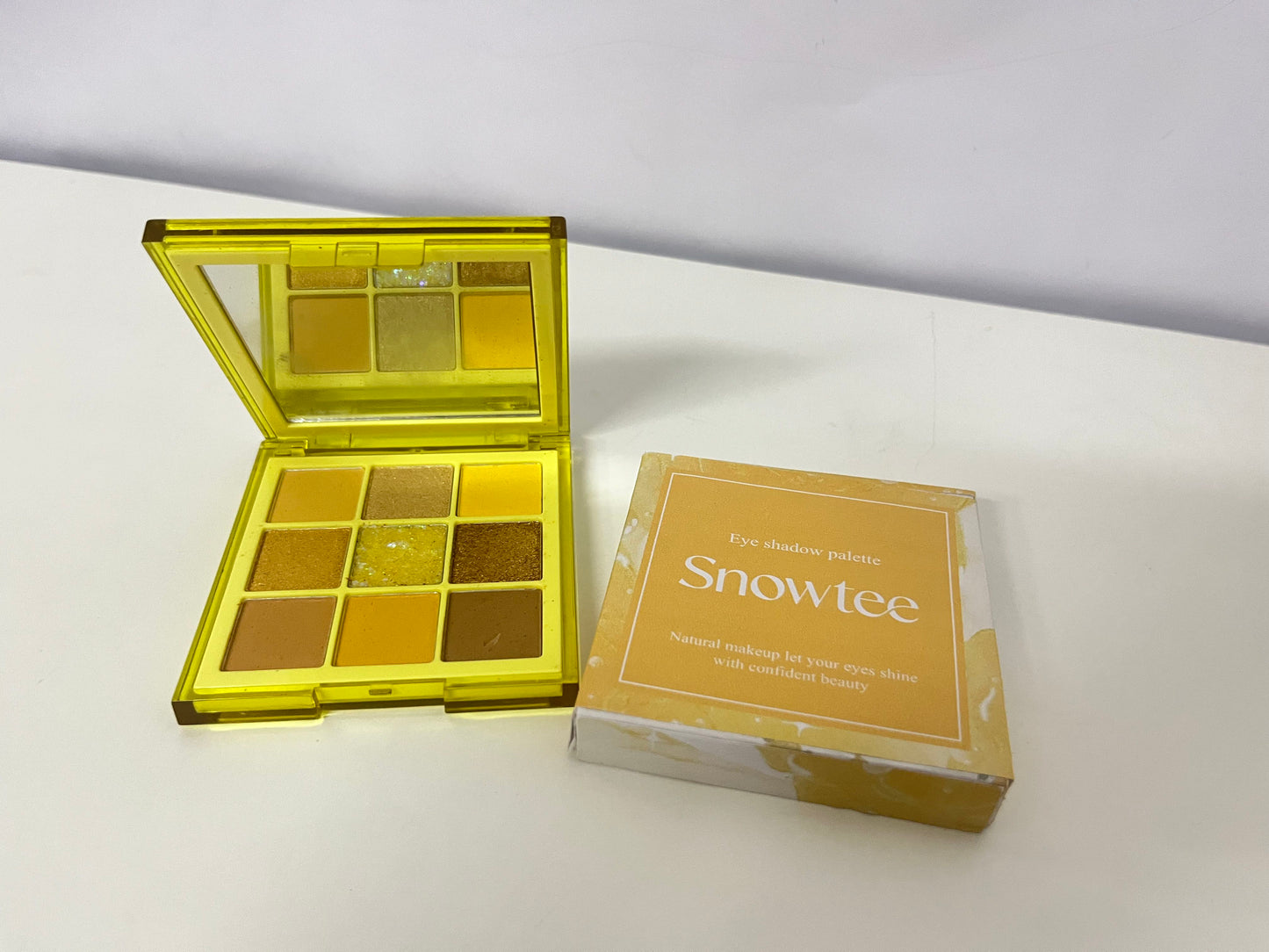 Snowtee 9-Color Eyeshadow Palette - Warm Golden Brown Series, Highlight Confident Eye Makeup Charm