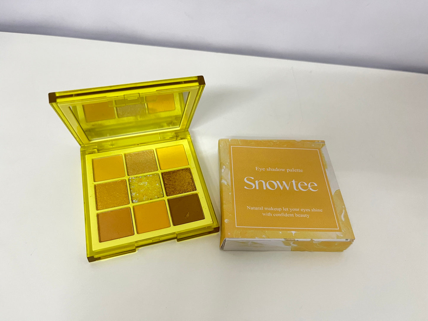 Snowtee 9-Color Eyeshadow Palette - Warm Golden Brown Series, Highlight Confident Eye Makeup Charm