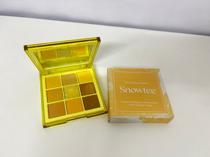 Snowtee 9-Color Eyeshadow Palette - Warm Golden Brown Series, Highlight Confident Eye Makeup Charm