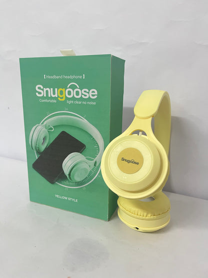 Snugoose Upgraded Hybrid Noise Cancelling Headphones with Transparent Modes Wireless Bluetooth with Mic Deep Bass Soft-Earpads Hi-Fi Audio Comfortable Fit Long Playtime for Home Office Travel Over Ear Yellow