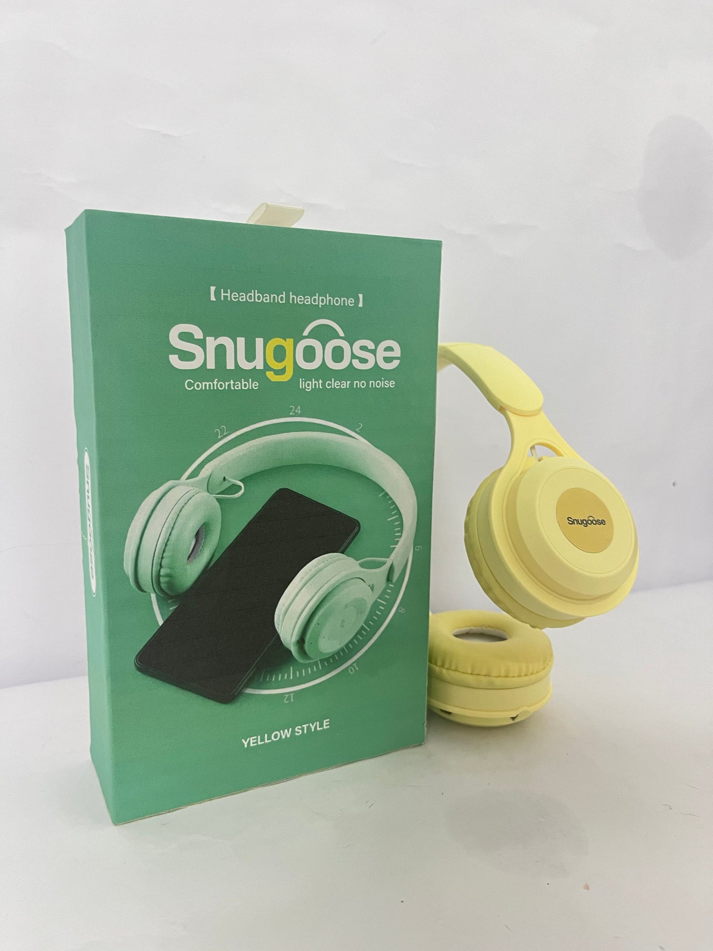 Snugoose Upgraded Hybrid Noise Cancelling Headphones with Transparent Modes Wireless Bluetooth with Mic Deep Bass Soft-Earpads Hi-Fi Audio Comfortable Fit Long Playtime for Home Office Travel Over Ear Yellow