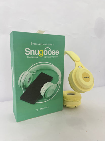 Snugoose Upgraded Hybrid Noise Cancelling Headphones with Transparent Modes Wireless Bluetooth with Mic Deep Bass Soft-Earpads Hi-Fi Audio Comfortable Fit Long Playtime for Home Office Travel Over Ear Yellow
