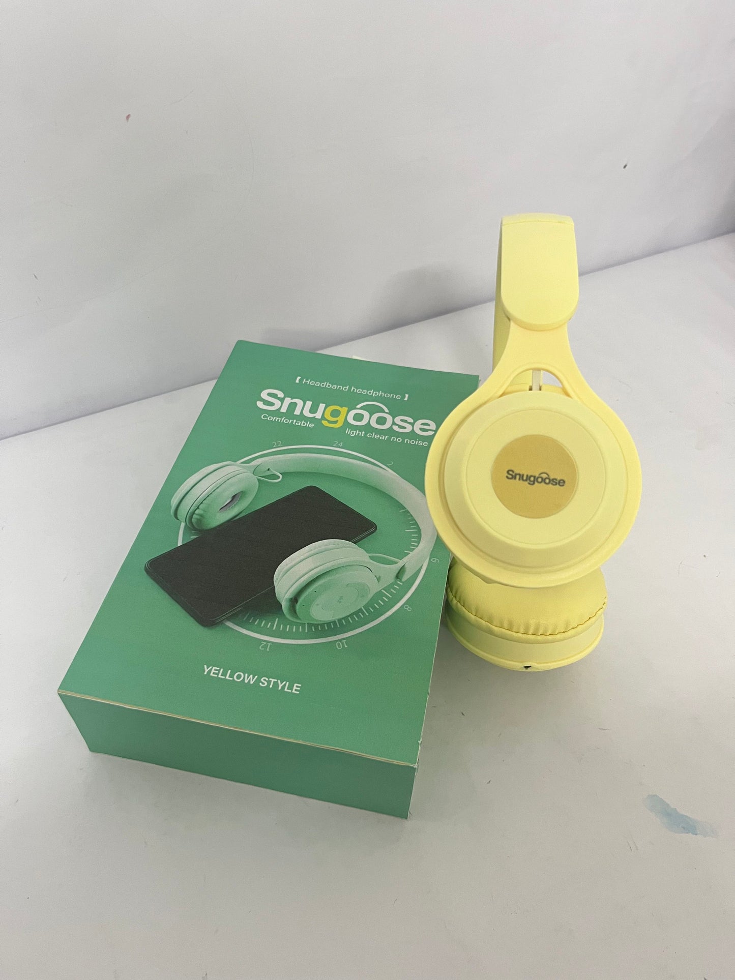 Snugoose Upgraded Hybrid Noise Cancelling Headphones with Transparent Modes Wireless Bluetooth with Mic Deep Bass Soft-Earpads Hi-Fi Audio Comfortable Fit Long Playtime for Home Office Travel Over Ear Yellow