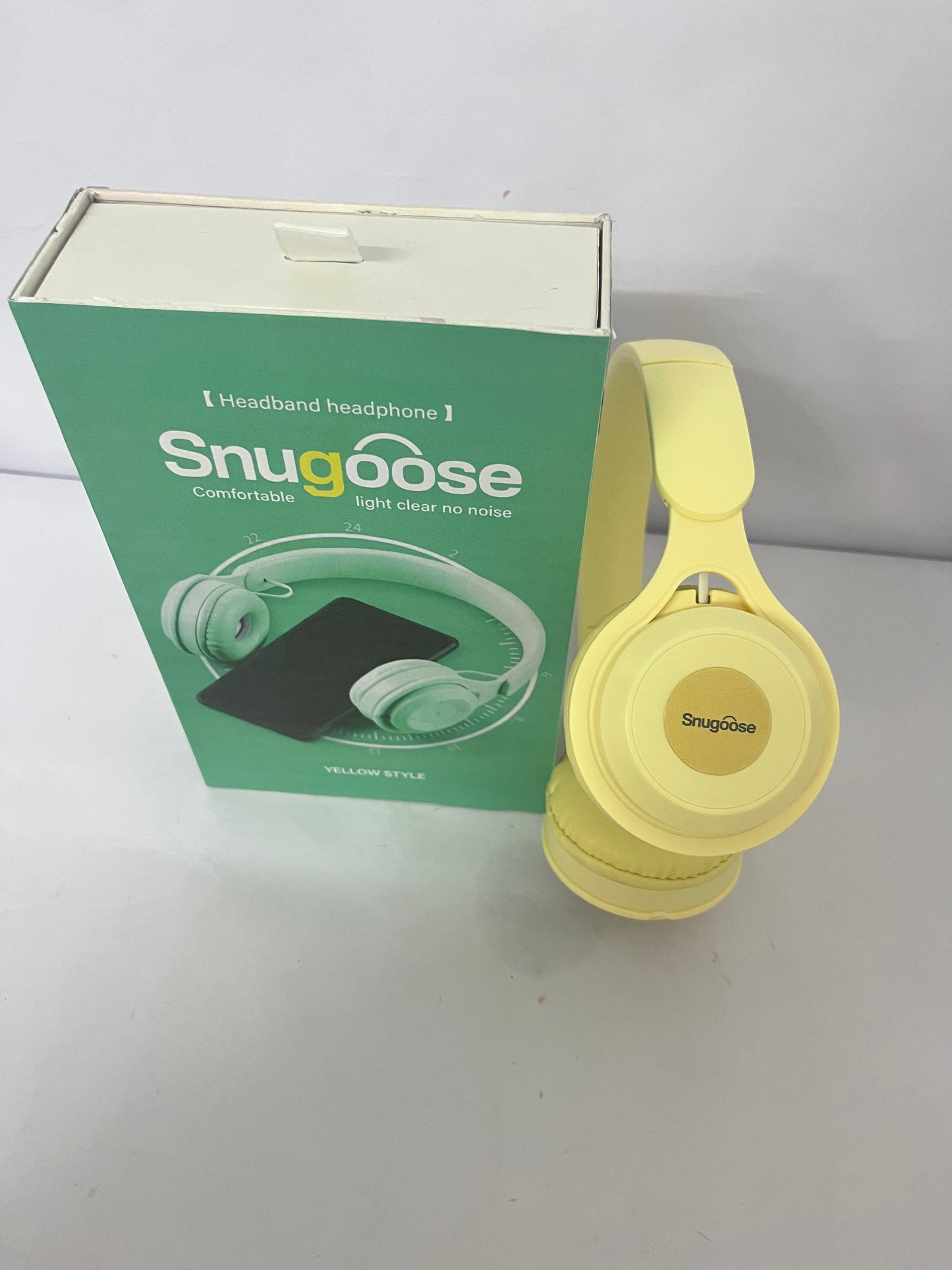 Snugoose Upgraded Hybrid Noise Cancelling Headphones with Transparent Modes Wireless Bluetooth with Mic Deep Bass Soft-Earpads Hi-Fi Audio Comfortable Fit Long Playtime for Home Office Travel Over Ear Yellow