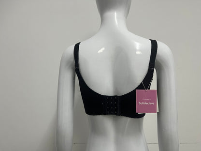 [SoftArchive Bras]-Black Full-Coverage Bra - Minimizing Supportive Comfortable Lingerie