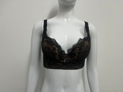 [SoftArchive Bras]-Black Full-Coverage Bra - Minimizing Supportive Comfortable Lingerie