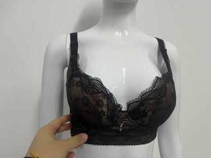 [SoftArchive Bras]-Black Full-Coverage Bra - Minimizing Supportive Comfortable Lingerie