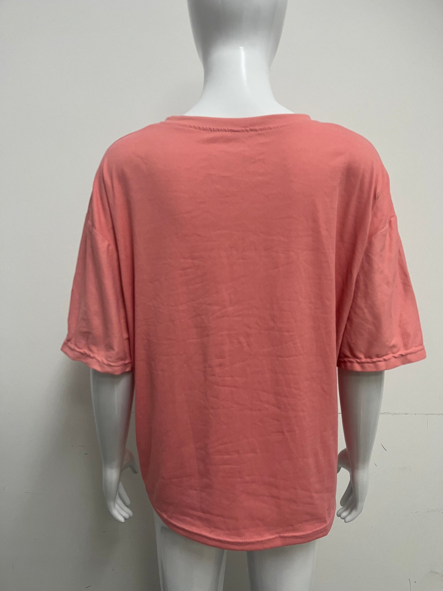 [SoftArchive Tee-shirts]-Blush Pink Oversized Drop-Shoulder Tee - Casual Versatile Breathable Short-Sleeve Top