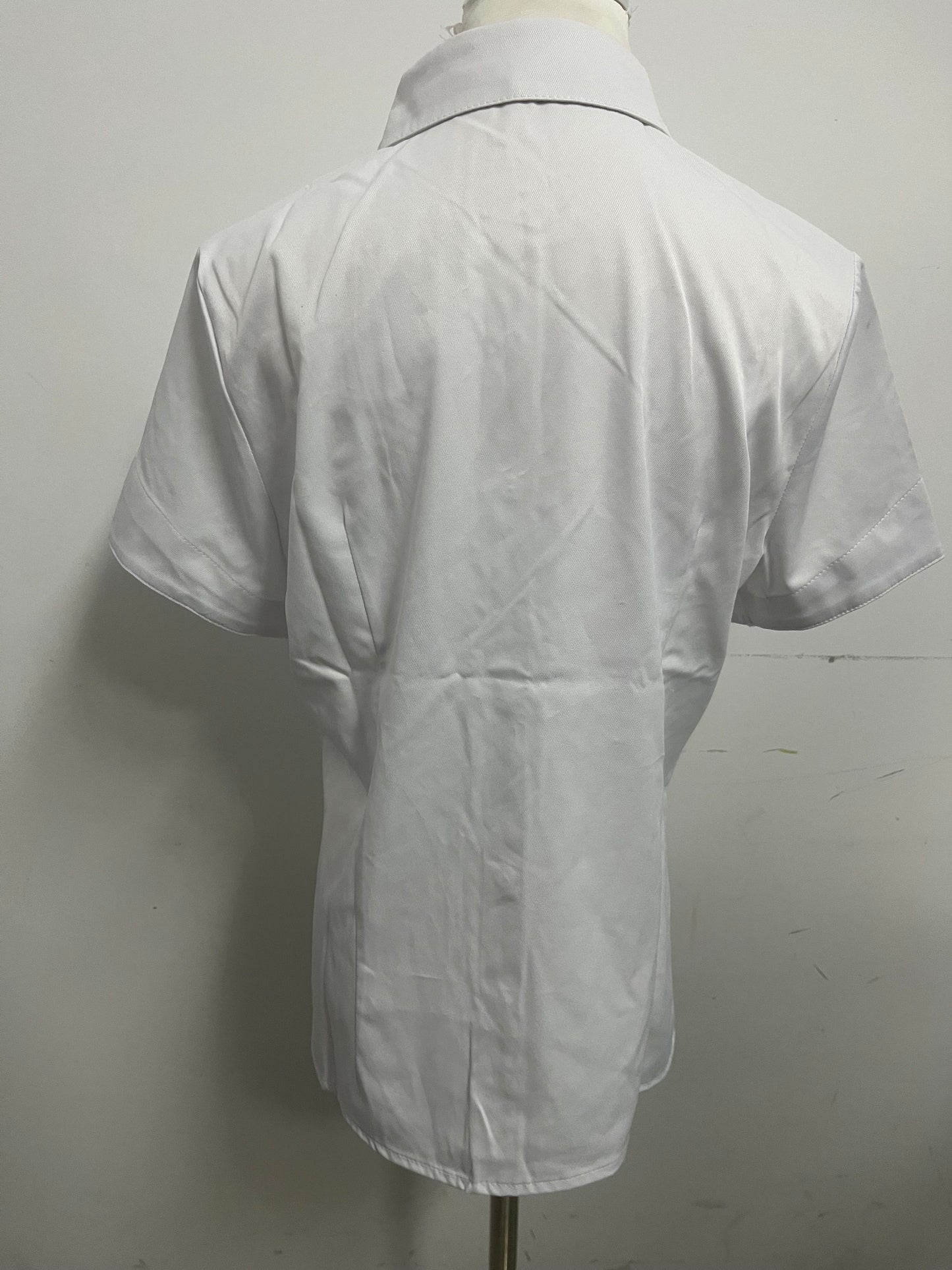 [Sortone Shirts]-Women's Short-Sleeve White Shirt - Commute Minimalist Pure Cotton Blouse