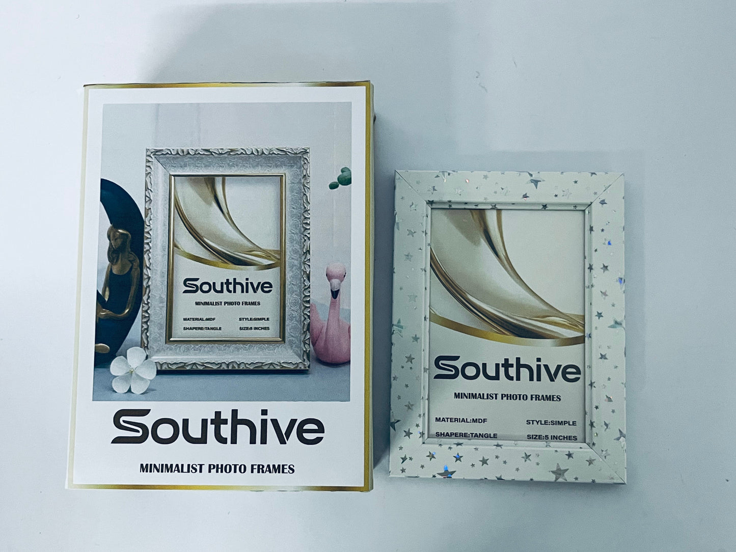 Southive Shining stars Picture frames Mat for Living Room Wall Mount or Tabletop Wood Wall Art Decor