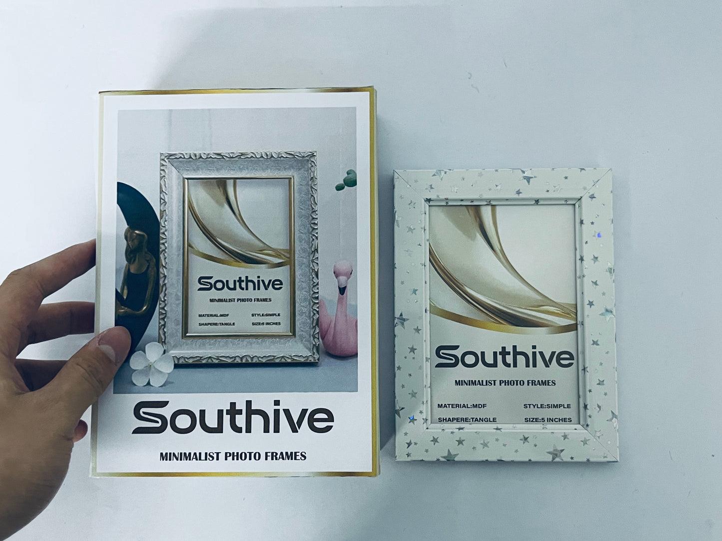 Southive Shining stars Picture frames Mat for Living Room Wall Mount or Tabletop Wood Wall Art Decor