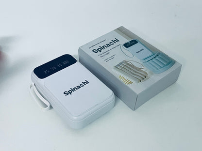 Spinachi 4-in-1 Portable Power Bank 3 Inputs & 4 Outputs Smart Digital Display All-in-One Charging Companion for Travel