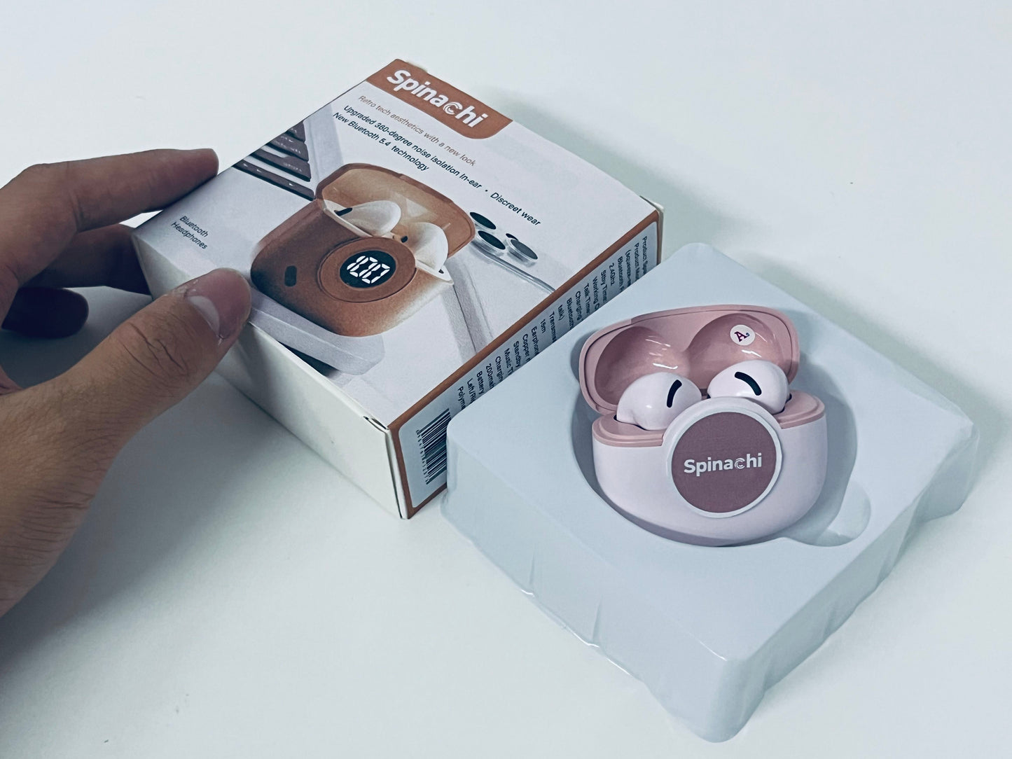 Spinachi Retro True Wireless Bluetooth Earphones Bluetooth 5.4 360° Noise Isolation Digital Display Battery Life A Feast for Both Hearing and Aesthetics