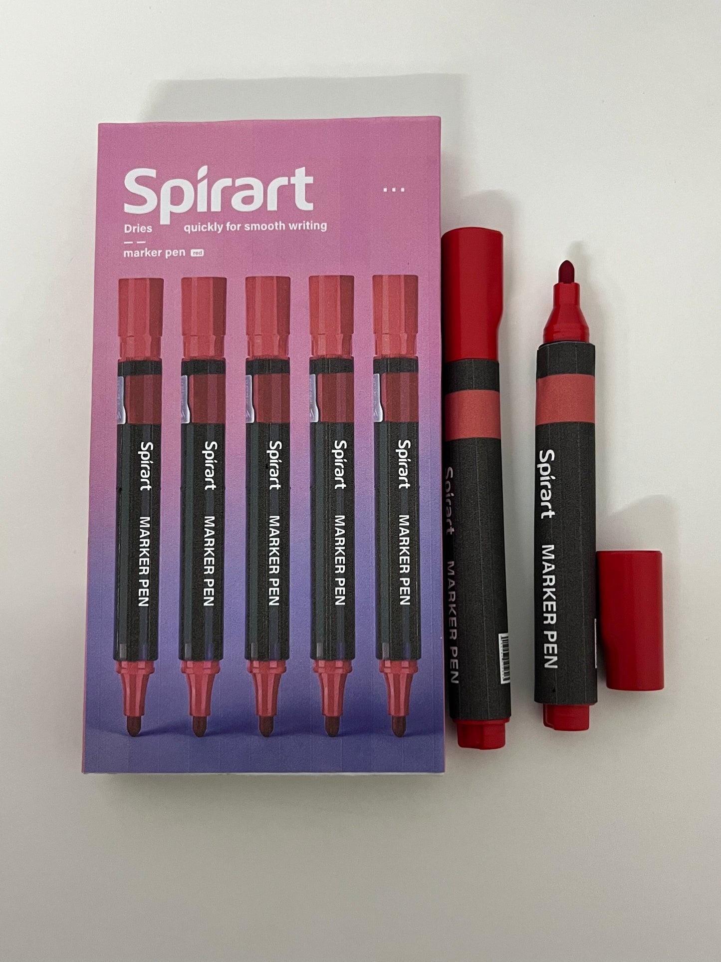 [Spirart Marking pens]-Dual-Tip Red Marker - Quick-Drying Art Pen