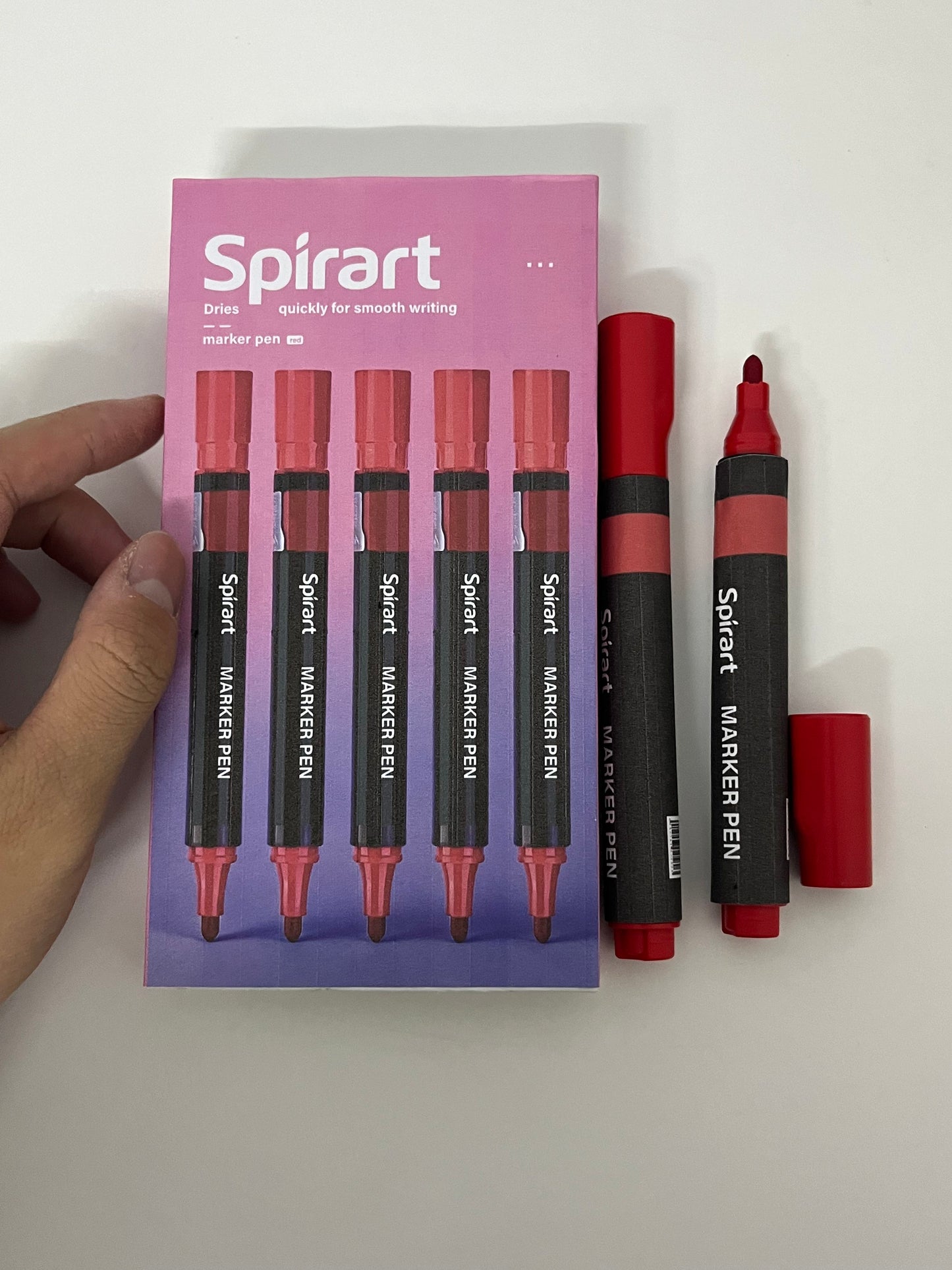 [Spirart Marking pens]-Dual-Tip Red Marker - Quick-Drying Art Pen