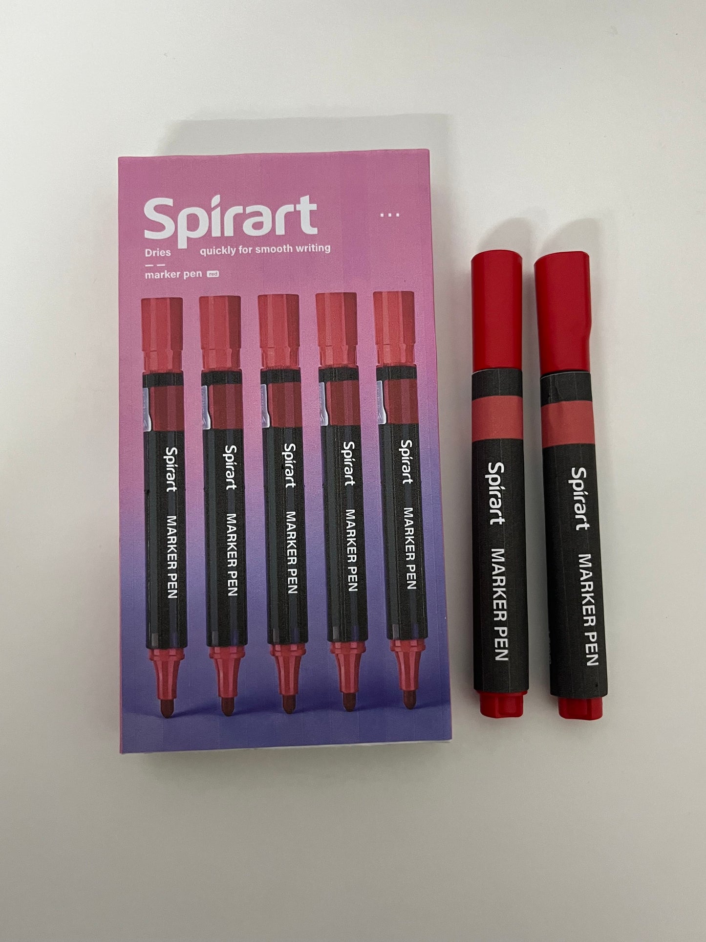 [Spirart Marking pens]-Dual-Tip Red Marker - Quick-Drying Art Pen