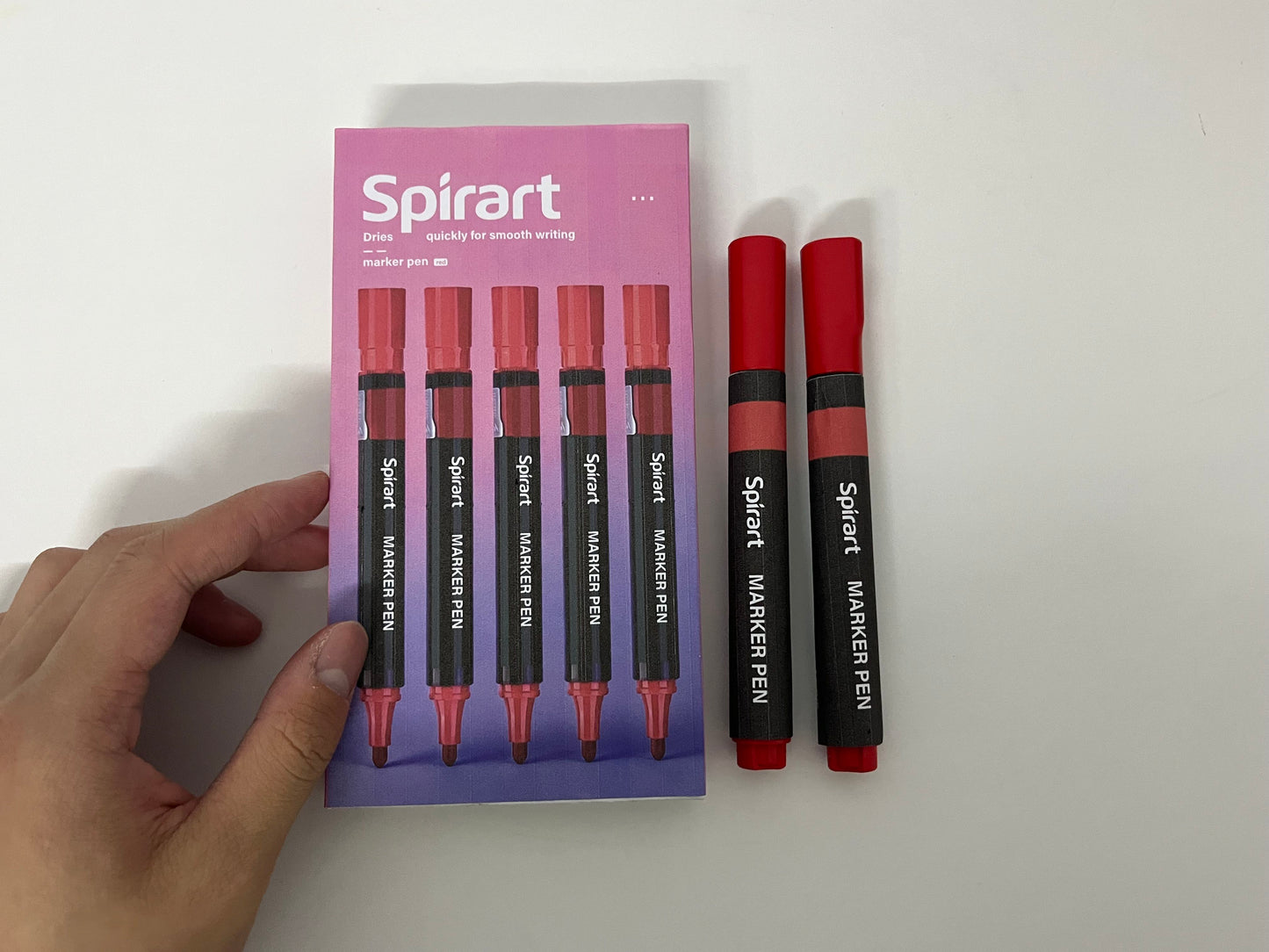 [Spirart Marking pens]-Dual-Tip Red Marker - Quick-Drying Art Pen