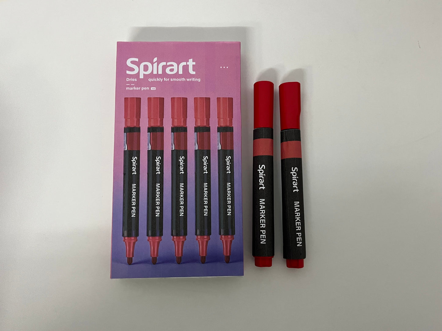 [Spirart Marking pens]-Dual-Tip Red Marker - Quick-Drying Art Pen