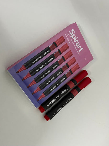 [Spirart Marking pens]-Dual-Tip Red Marker - Quick-Drying Art Pen