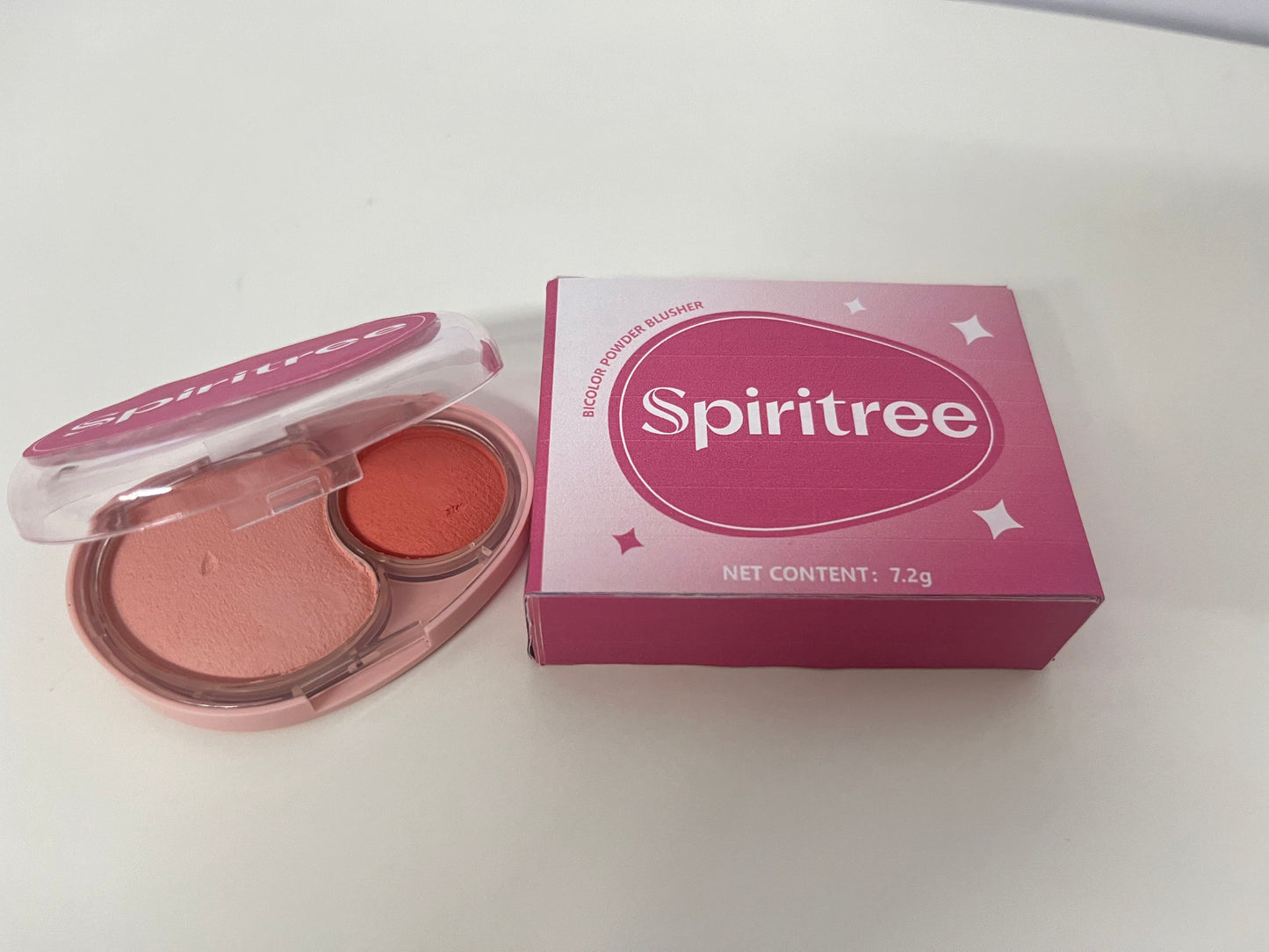 【Spiritree Bicolor Powder Blusher】——Versatile Cheek Color for Daily Glow