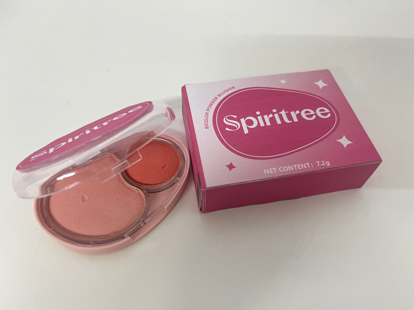 【Spiritree Bicolor Powder Blusher】——Versatile Cheek Color for Daily Glow