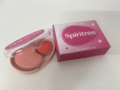 【Spiritree Bicolor Powder Blusher】——Versatile Cheek Color for Daily Glow