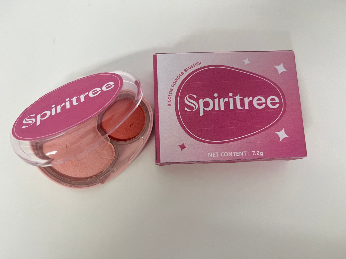 【Spiritree Bicolor Powder Blusher】——Versatile Cheek Color for Daily Glow