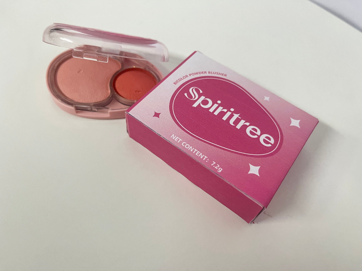 【Spiritree Bicolor Powder Blusher】——Versatile Cheek Color for Daily Glow