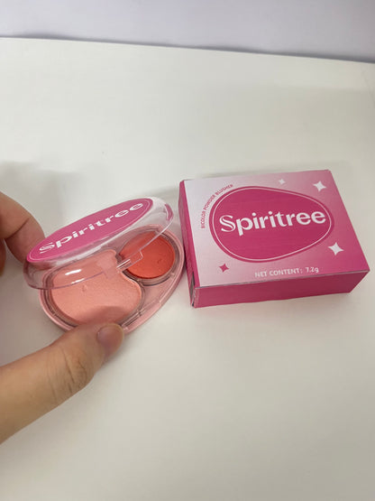 【Spiritree Bicolor Powder Blusher】——Versatile Cheek Color for Daily Glow